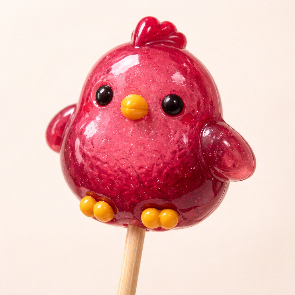 Raspberry Twist ChickPop lollipop