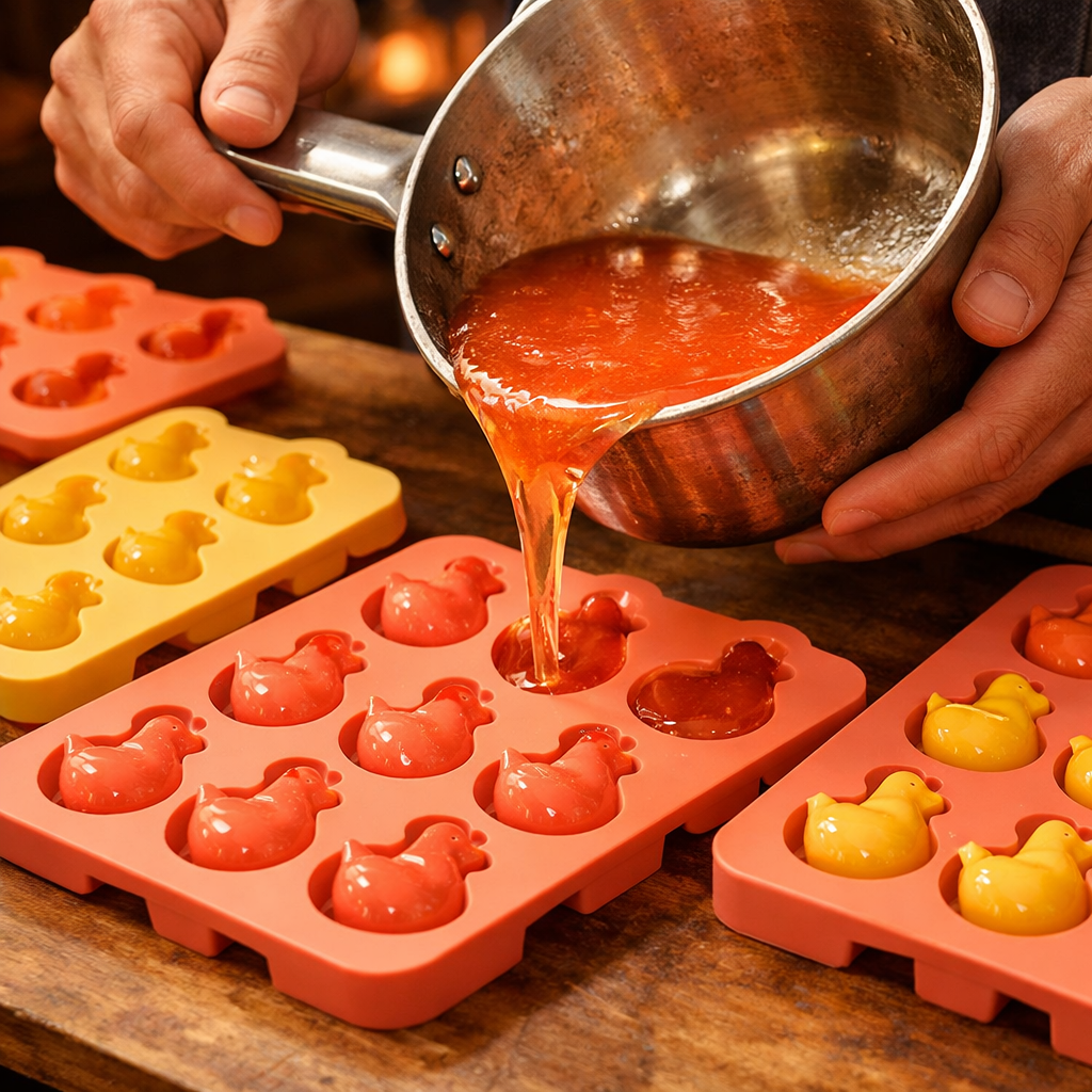 Shaping ChickPops into chicken form